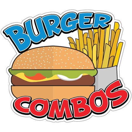 Signmission Burger Combos Decal Concession Stand Food Truck Sticker, 12" x 4.5", D-DC-12 Burger Combos19 D-DC-12 Burger Combos19